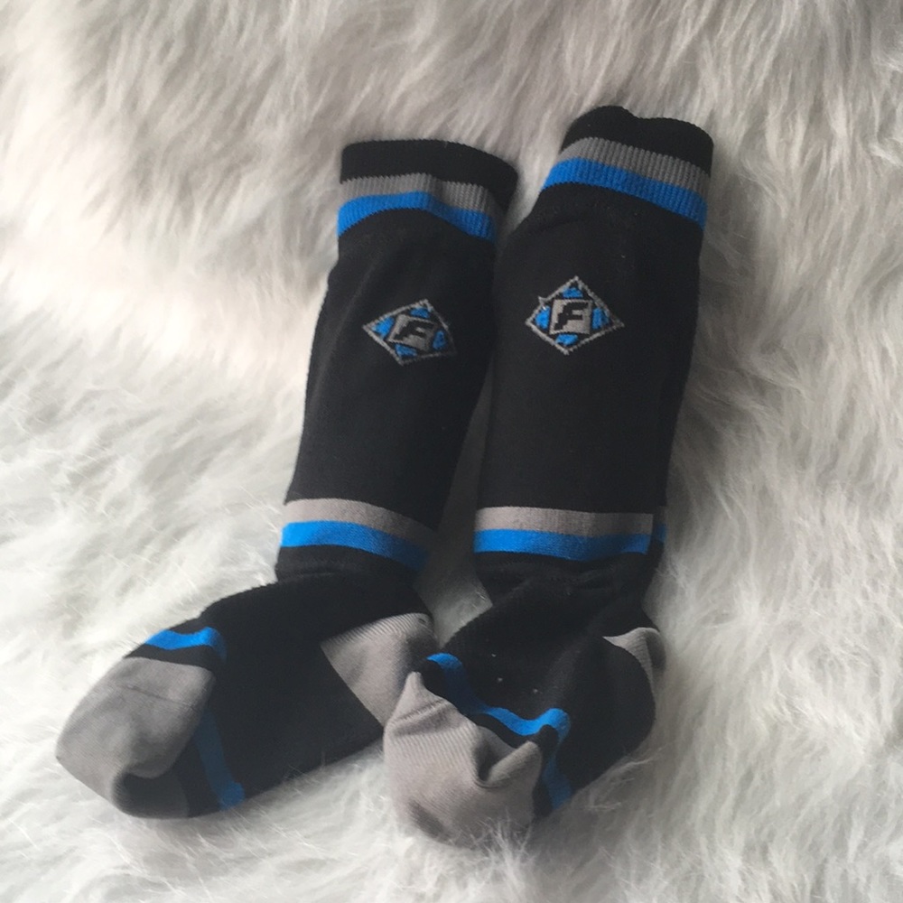 FRANKLIN SPORTS SOCK'R Youth Shin guards - Black/Blue - XS